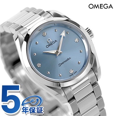 オメガ シーマスター アクアテラ 28mm クオーツ 腕時計 レディース ダイヤモンド OMEGA 220.10.28.60.53.001 アナログ  ブルー スイス製