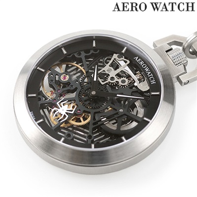 アエロウォッチ 手巻き 懐中時計 AEROWATCH 50829-AA02SQ スケルトン 