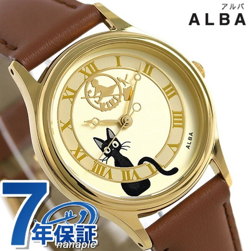 セイコー アルバ ジブリ 魔女の宅急便 ジジ レディース 腕時計 ACCK411 SEIKO ALBA 革ベルト