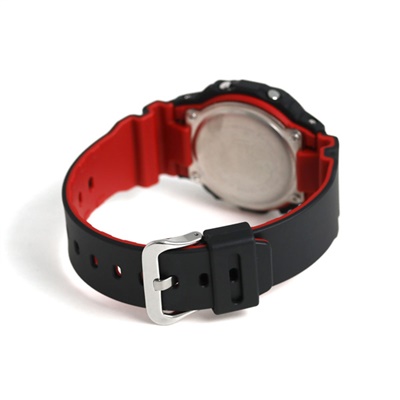 G-SHOCK ブラック＆レッド アラーム メンズ 腕時計 DW-5600HR-1DR