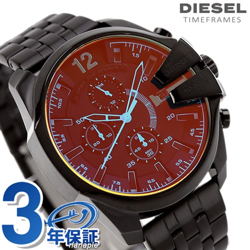 ディーゼル ベビーチーフ 43mm クロノグラフ クオーツ メンズ 腕時計 DZ4566 DIESEL オールブラック 黒