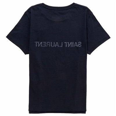 新品 Saint Laurent☆リバース ロゴ Tシャツ メンズ L ネイビー-