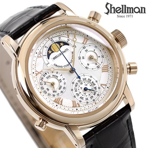 シェルマン Shellman グランドコンプリケーション プレミアム ムーンフェイズ クロノグラフ メンズ 腕時計 新品 時計