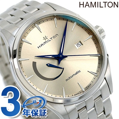 ハミルトン HAMILTON 腕時計 メンズ H32635122 ジャズマスター パワーリザーブ オート 42mm POWER RESERVE AUTO 42mm 自動巻き（H-13/手巻き付） ベージュxシルバー アナログ表示