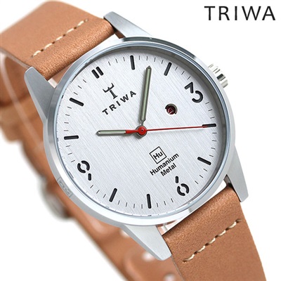 トリワ TRIWA 腕時計 メンズ HU34L-SS010612 ヒューマニウム メタル 34mm HUMANIUM METAL 34mm クオーツ（MIYOTA GL10-3H/日本製） ライトグレーxライトブラウン アナログ表示