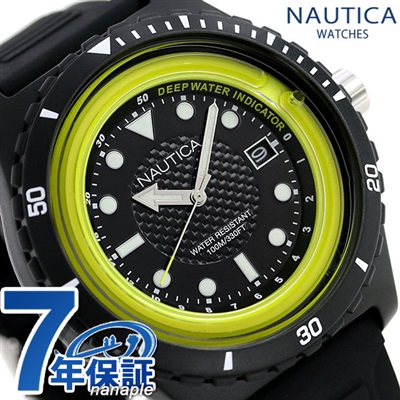 ノーティカ NAUTICA メンズ 腕時計 100m防水 ブラック シリコンベルト 46mm NAPIBZ001 イビザ