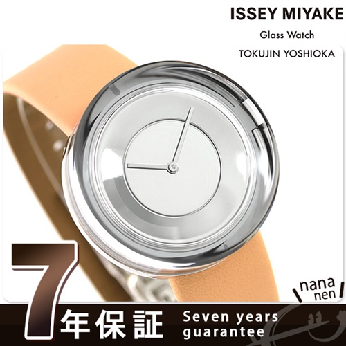 イッセイミヤケ ガラスウォッチ 日本製 腕時計 NYAH003 ISSEY MIYAKE シルバー×ライトブラウン