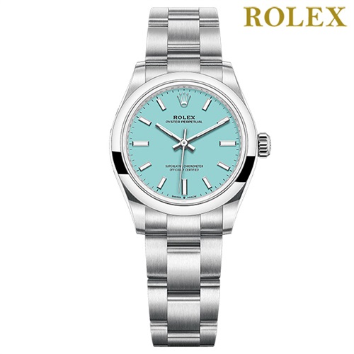 新品 ロレックス オイスター パーペチュアル 31 自動巻き 腕時計 レディース ROLEX 277200 アナログ ターコイズブルー スイス製