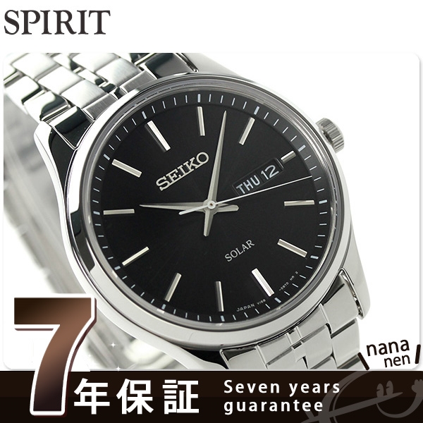 セイコー スピリット ソーラー メンズ SBPX069 SEIKO SPIRIT 腕時計 ブラック