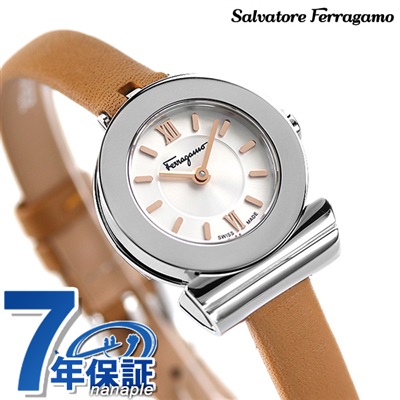 フェラガモ ガンチーニ 22mm レディース 腕時計 SF4302421 Salvatore Ferragamo シルバー×ライトブラウン