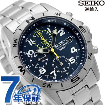 SEIKO 逆輸入 海外モデル 高速クロノグラフ SND379P1 (SND379P) メンズ 腕時計 クオーツ ネイビー