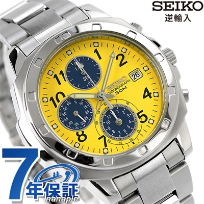 SEIKO 逆輸入 海外モデル 高速クロノグラフ SND409P1 (SND409P) メンズ 腕時計 クオーツ イエロー×ネイビー
