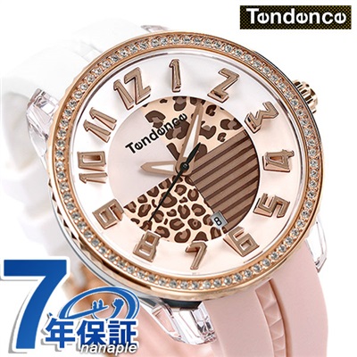 テンデンス クレイジー スワロフスキー クオーツ メンズ レディース 腕時計 TY930067 TENDENCE ホワイト×ピンク