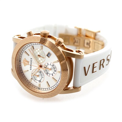 Versace ヴェルサーチ クロノグラフ ウォッチ 腕時計 ホワイト