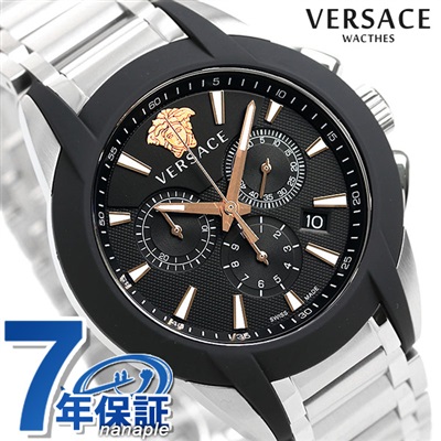 ヴェルサーチ VERSACE 腕時計 メンズ VEM800418 キャラクター クロノグラフ 43mm CHARACTER CHRONOGRAPH 43mm クオーツ ブラックxブラック アナログ表示
